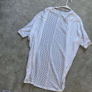 White knitted cardigan